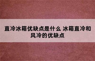 直冷冰箱优缺点是什么 冰箱直冷和风冷的优缺点